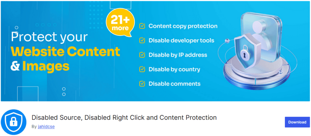 Disabled Source, Disabled Right Click and Content Protection